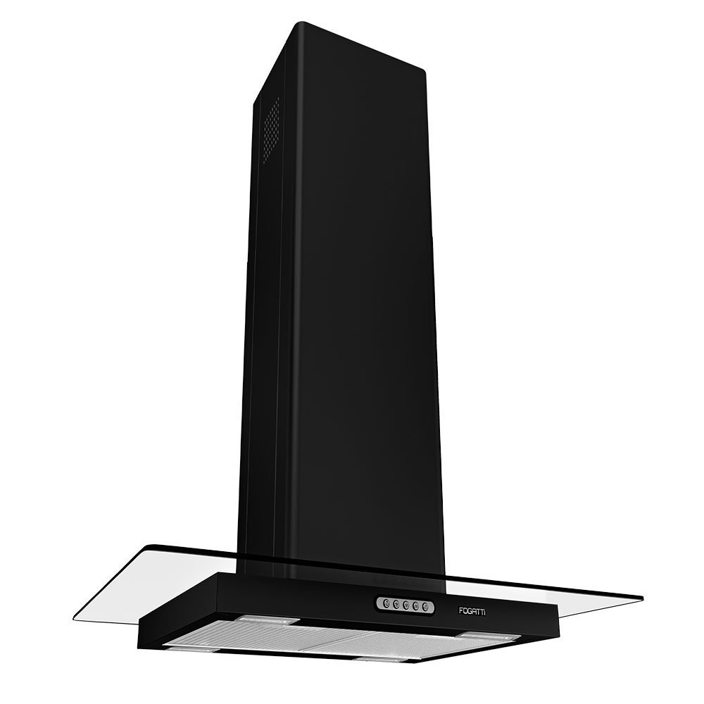 Coifa Fogatti Ilha Black Vidro Reto 75 cm