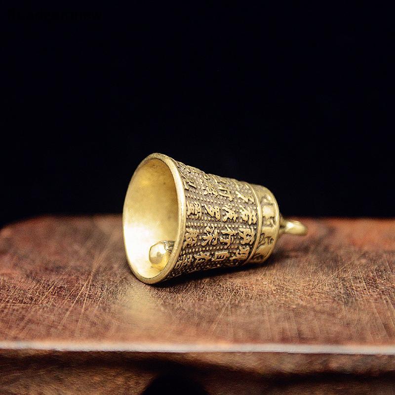 Imagem RGN Latão Artesanato Botão Fundido Sino De Vento Bronze Tibetano Presente Criativo NW