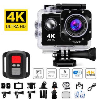 Câmera de ação 4K Ultra HD WiFi 30 metros à prova d'água com controle remoto Click