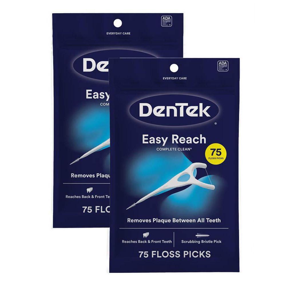 Kit Fio Dental Dentek Floss Picks Complete Clean Easy Reach com 150 unidades