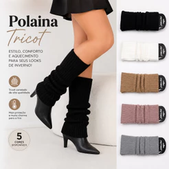 Polaina Canelada Feminina Quentinha Inverno Academia Ballet Casual