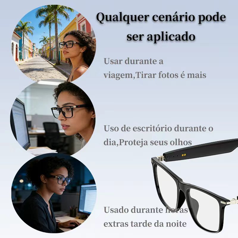 Óculos Inteligentes  musica bluetooth antirruido esporte Ip68 2026 oculos de Sol e sem grau YJ-01
