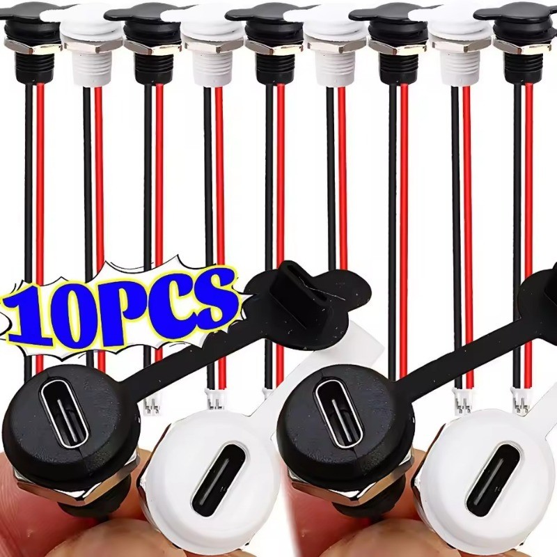 Conector USB Tipo C-Placa De Travamento De Pressão Porta De Carregamento Fêmea-De Cabo À Prova D'água-Tomada De Alimenta