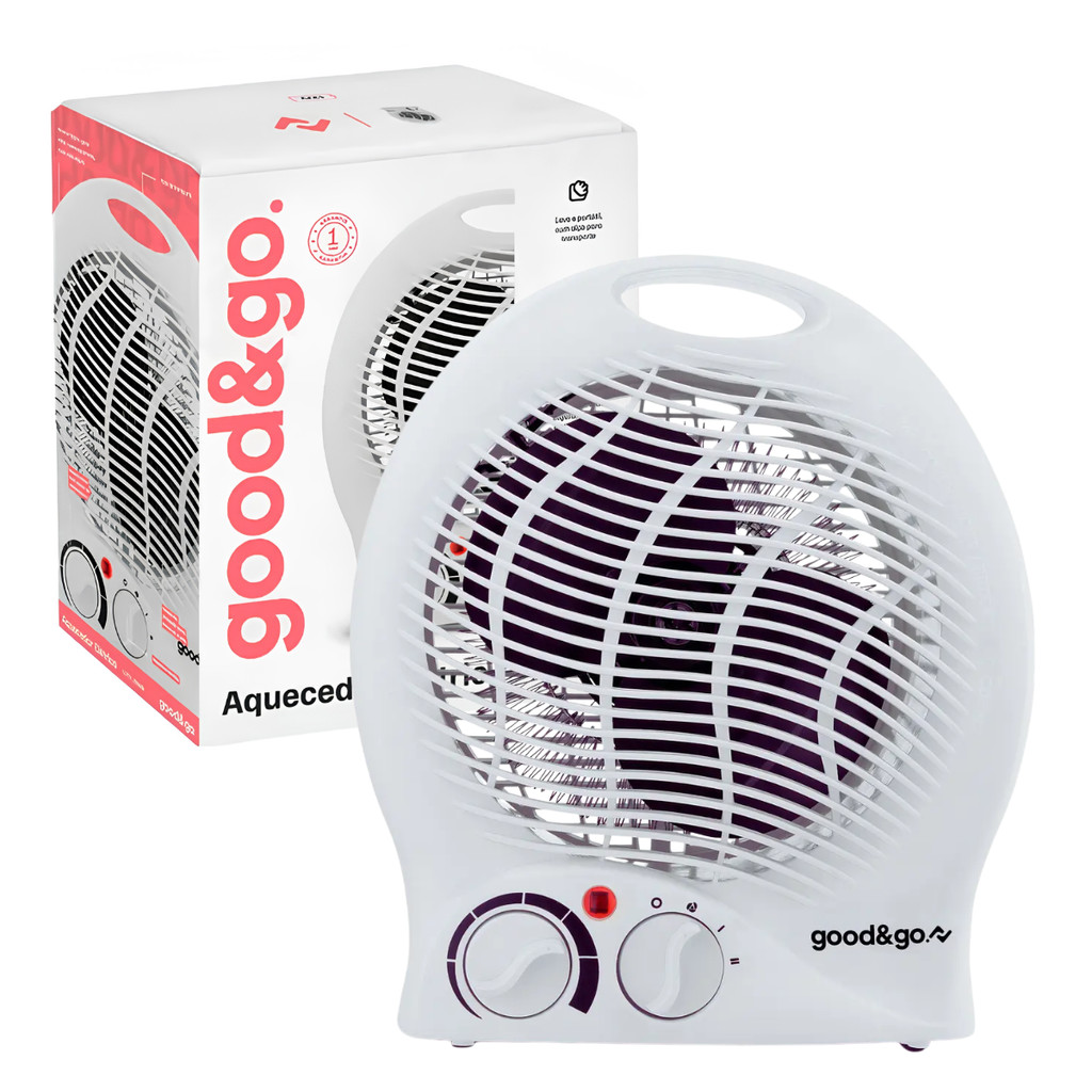 Mini Aquecedor Elétrico Portátil Premium 1500W Ambiente Domestico Sala Quarto Baixo Ruido