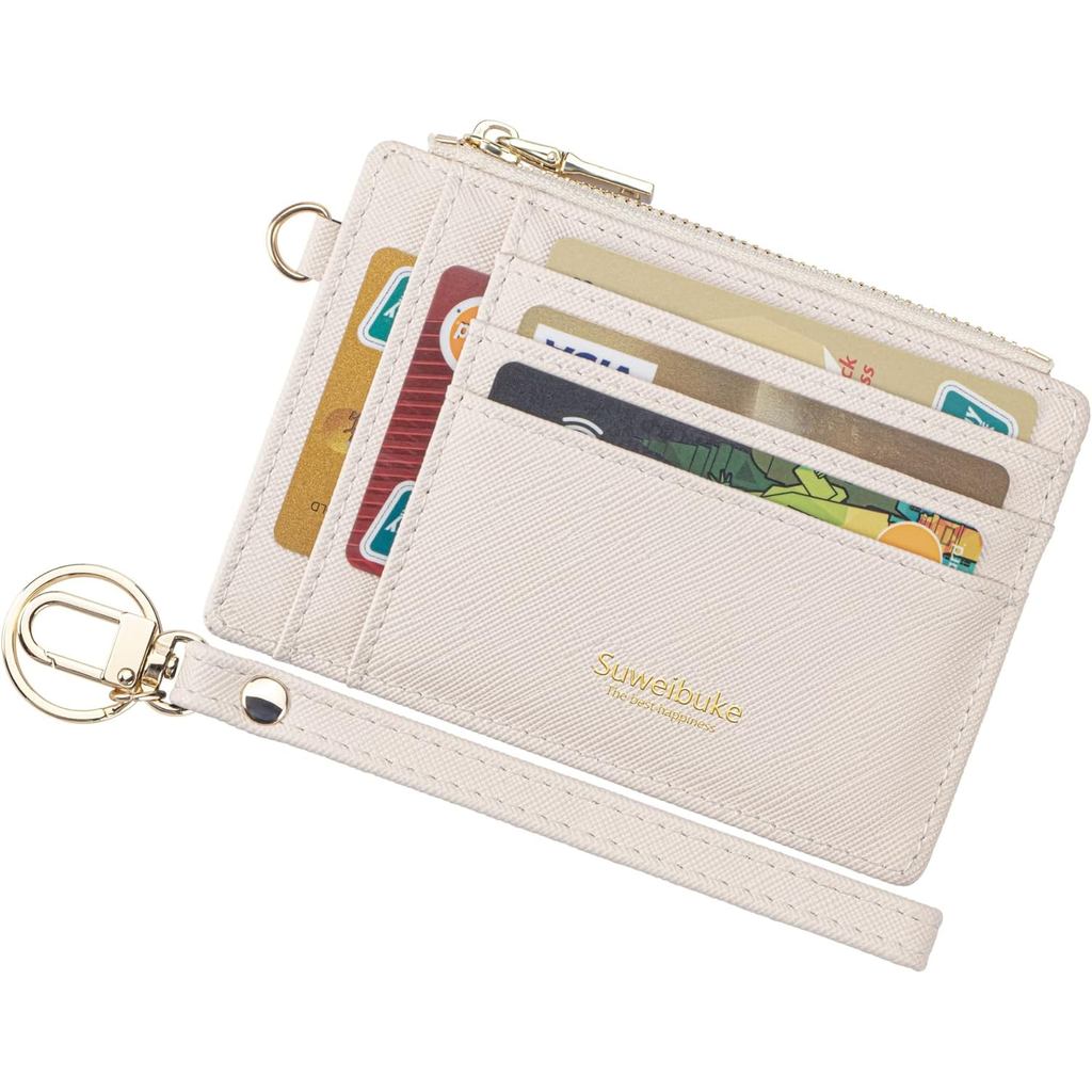 Wikavanli Mulheres Slim Rfid Bloqueio Porta-Cartões De Crédito Pulseira Zip ID Case Carteira Pequena De Couro Compacta B