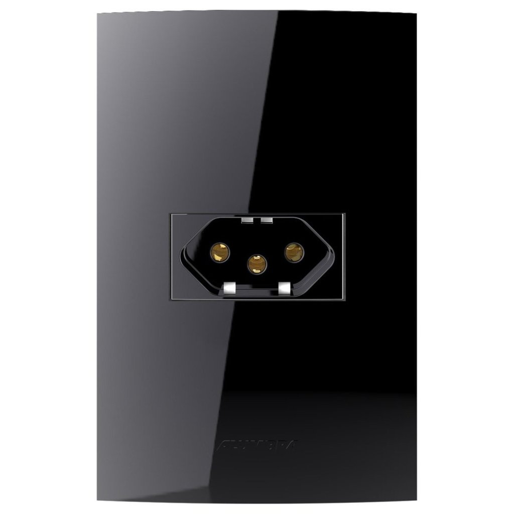 Tomada 20A com Placa 4X2 Inova Pro Class Alumbra Black Piano