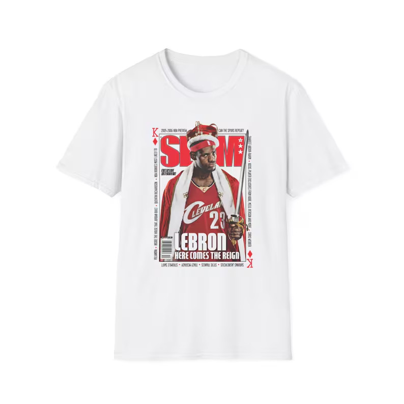 Camiseta Oversized Masculina Feminina Estampada LeBron James Slam Magazine Streetwear Casual Basquete Vintage