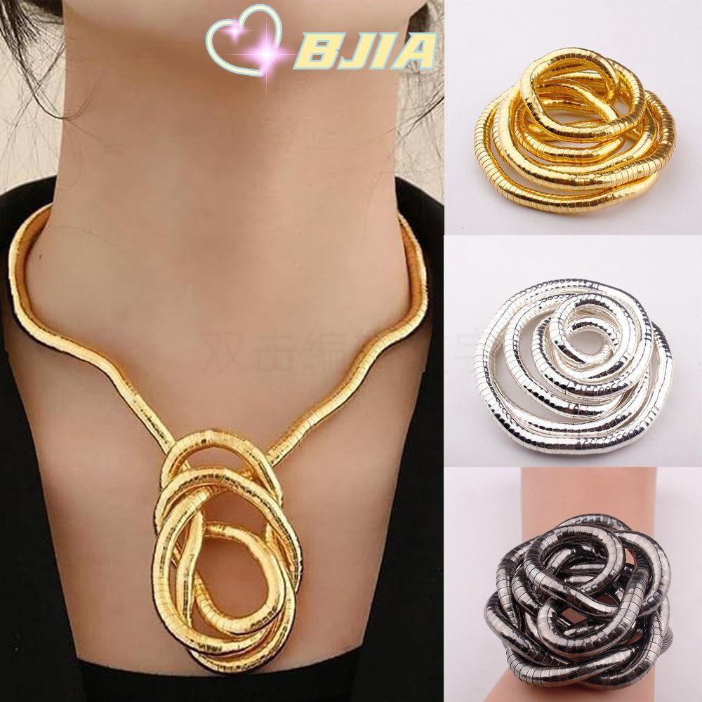 Colar De Cobra Flexível Para Feminino Dobrável Pulseira Cobra Cor Do Ouro Cor Prata Punk Acessórios Para Jóias