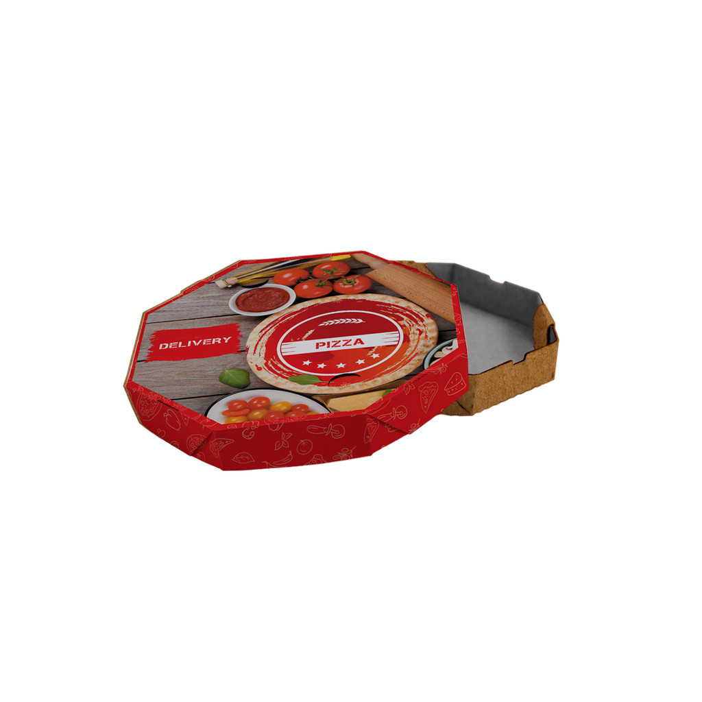 Caixa de Pizza Italianinha com Fundo Laminado Octogonal 25cm - PCT 50un