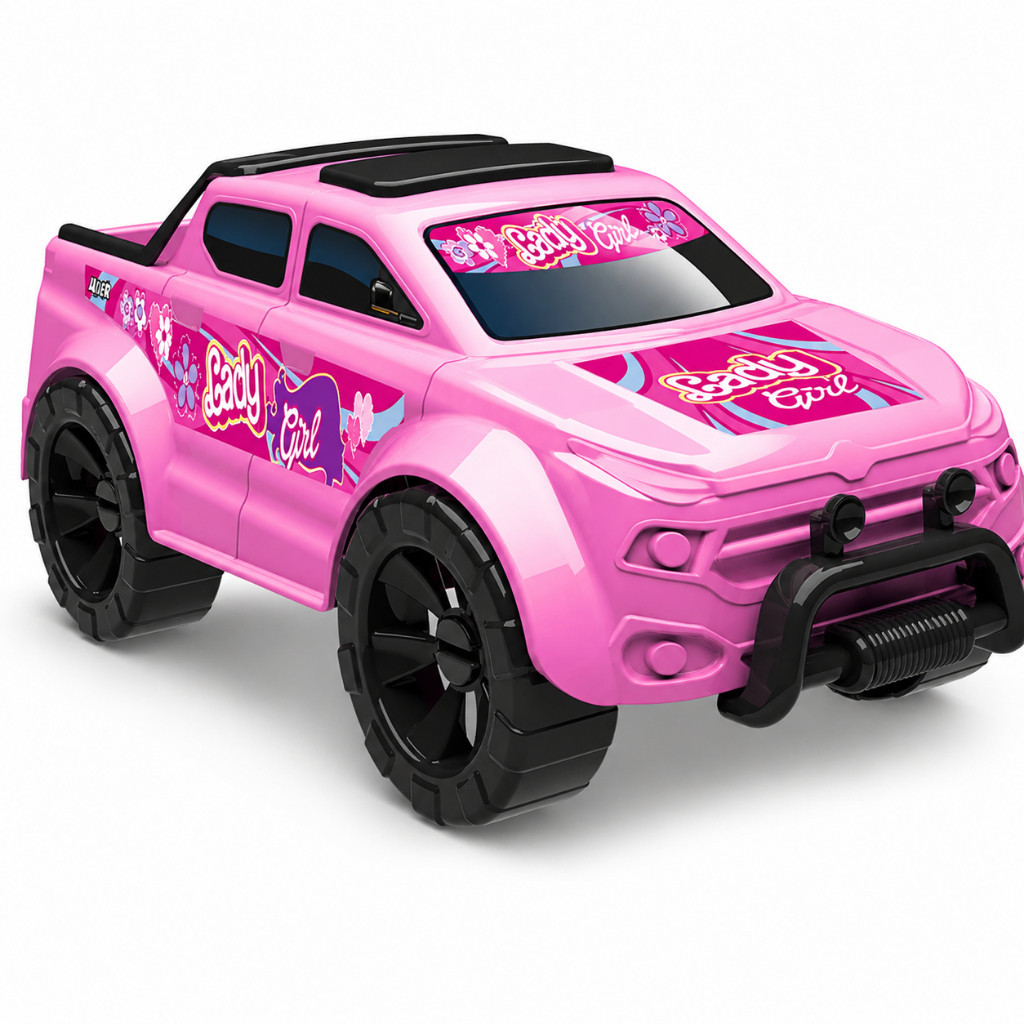 Carrinho Pickup Lady Girl Brinquedo Com Rodas Grandes Resistente Menina Carro Grande