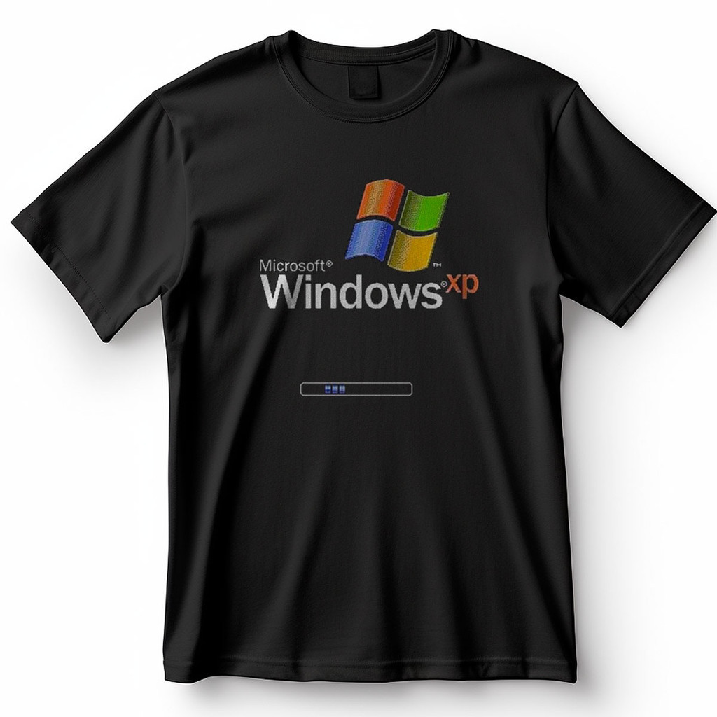 [Camiseta Vintage Masculina Algodão]HYP Camiseta Windows XP Logo Microsoft Retro Blusa Camisa 100% Algodão