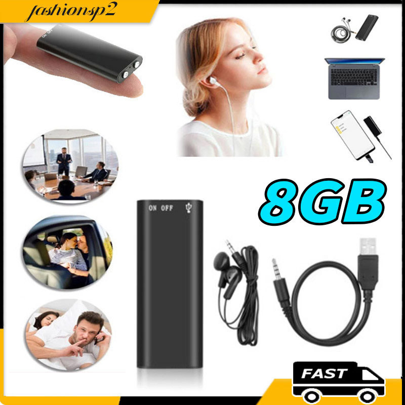 Mini Gravador De Voz 3 Em 1 Mp3 Player 8GB Dispositivo De Monitoramento Profissional, Capaz De Gravar 96H
