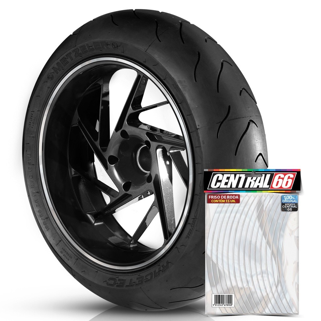 Adesivo Friso M1 Branco Roda Aro 13 ao 22 Friso Resistente Para Moto e Carro