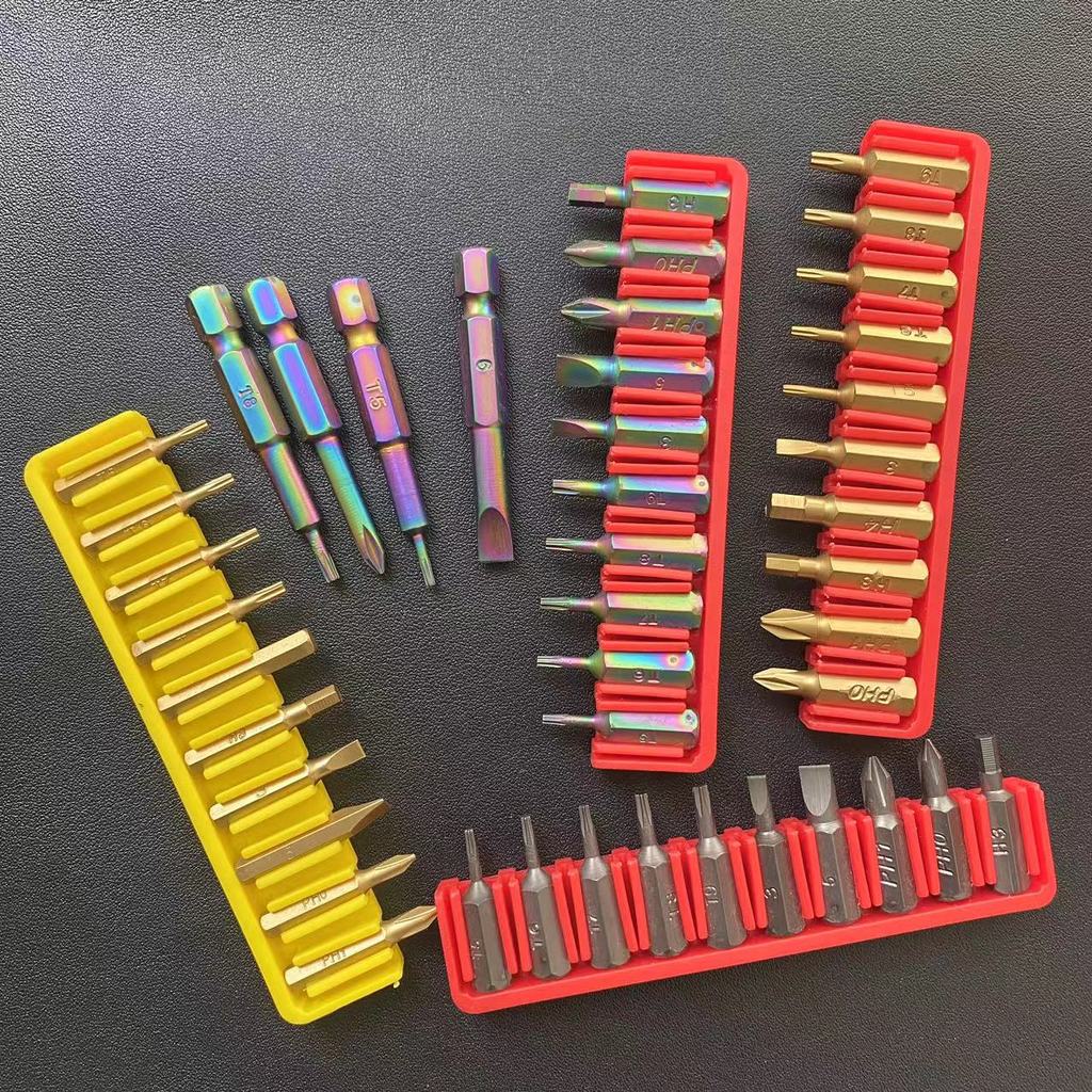 Aço importado S2 parafuso de alta dureza broca elétrica 6/4mm1/4 comprimento espessura chave de fenda multicolorido Rack