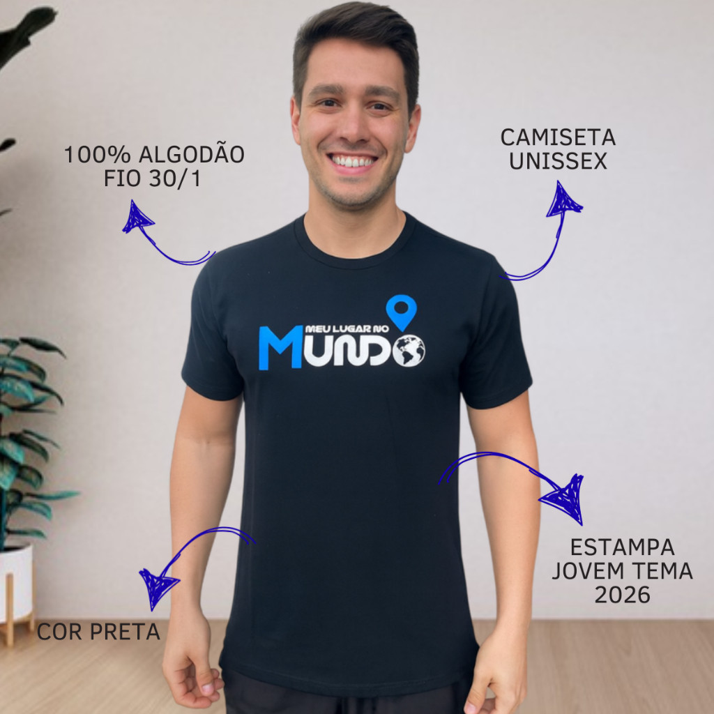 [Camiseta Premium em Algodão Puro]VU Camiseta Tema Jovem 2026 Cristã Feminina Masculina 100% algodão Confortável Estamp