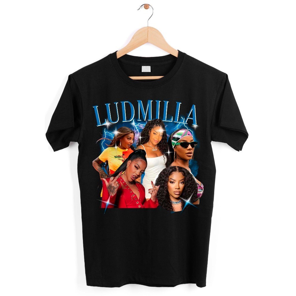 Camiseta Unissex Ludmilla Estampada Exclusiva Confortável Estilosa Moderna Moda Casual