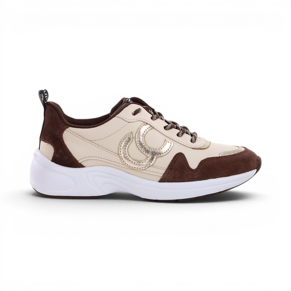 Tênis Cravo e Canella Chunky Bege Marrom e Dourado - Feminino