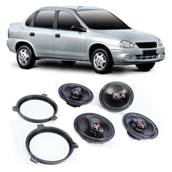 Kit Alto Falantes Triaxial 6 Pol Foxer Kf051 Corsa Classic