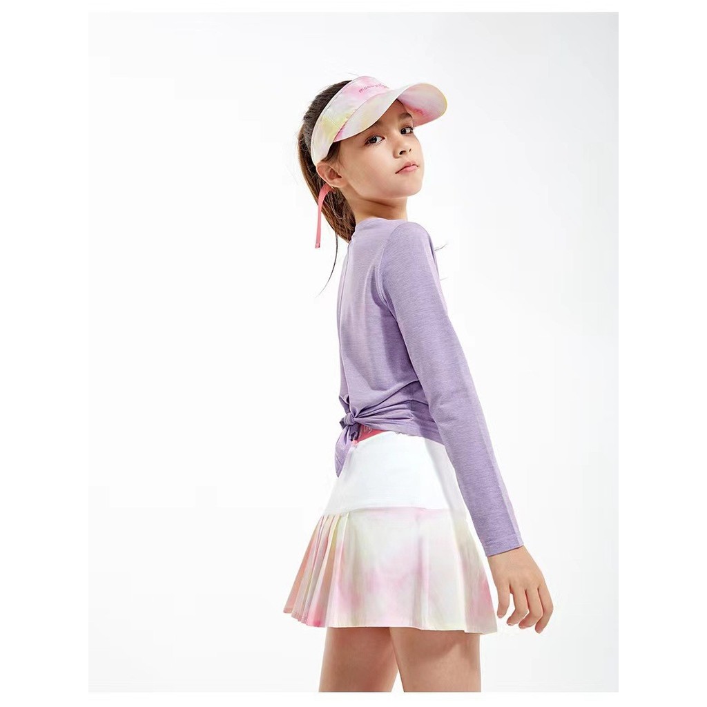 Primavera outono protetor solar crianças Yoga Wear manga comprida camiseta meninas esportes Fitness correndo de secagem 