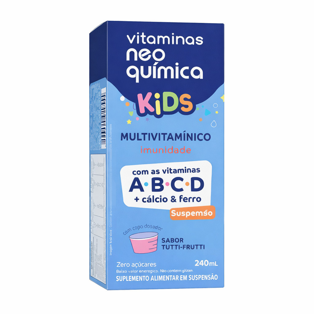 Vitamina Infantil Imunidade Criança Multivitamínico A B C D Ferro Cálcio Crescimento Energia Kids Líquido