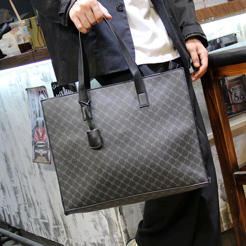2026 novo estilo juventude na moda xadrez bolsa masculina diária Casual bolsa de ombro meninos grande capacidade sacola