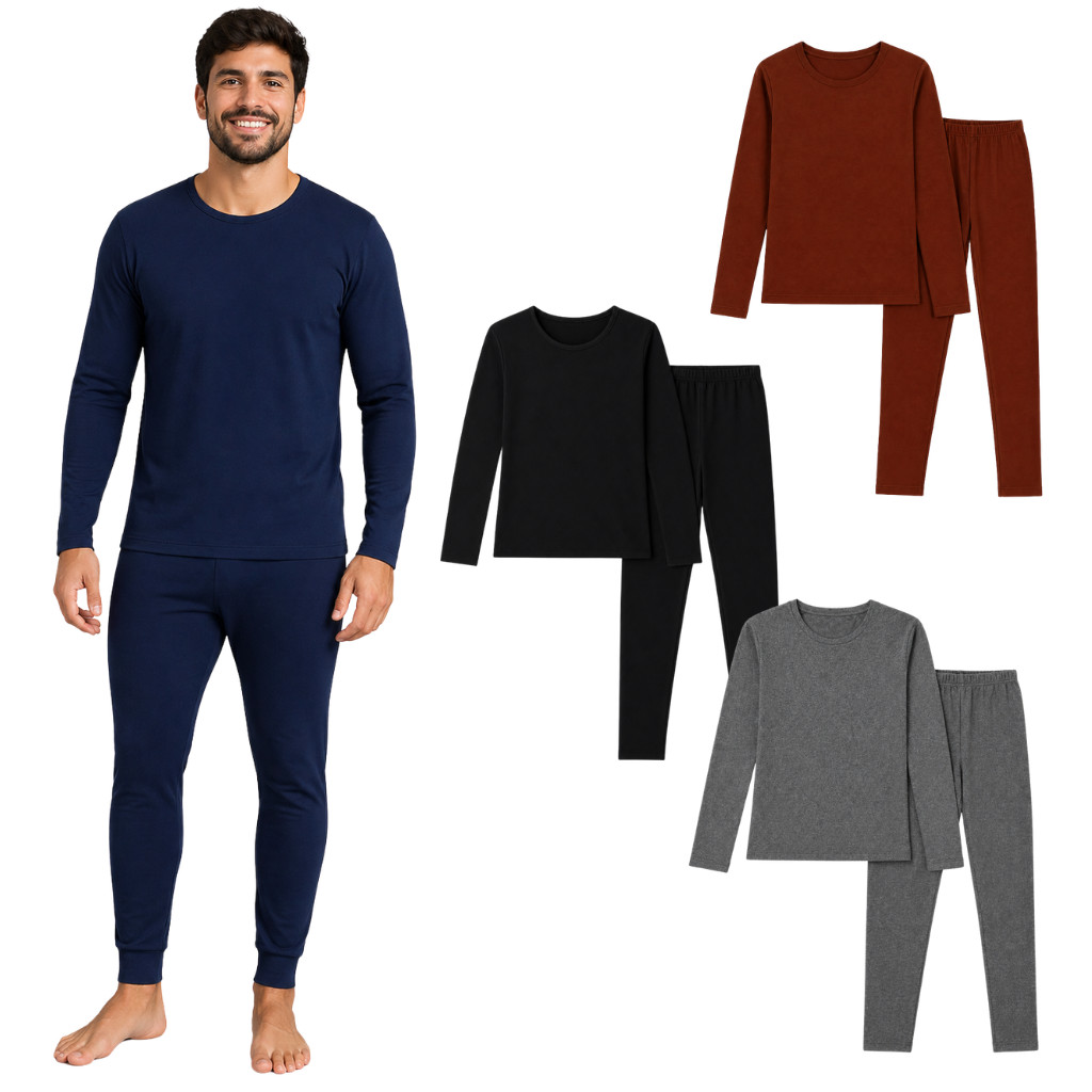 Conjunto Térmico Masculino Peluciado Frio Inverno P ao GG