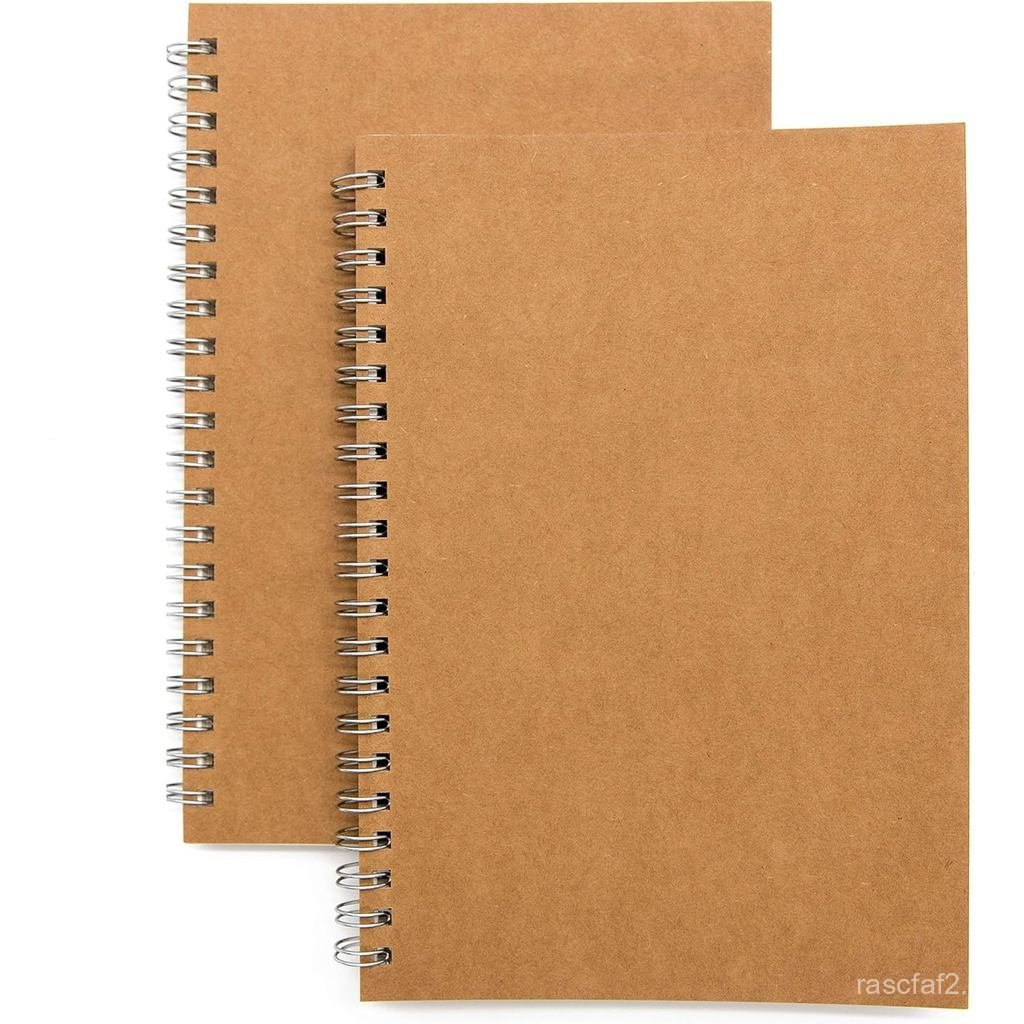 Soft Cover Spiral Notebook Journal 2-Pack, Blank Sketch Book Pad, Wirebound Memo Notepads Diary Notebook Planner with Un