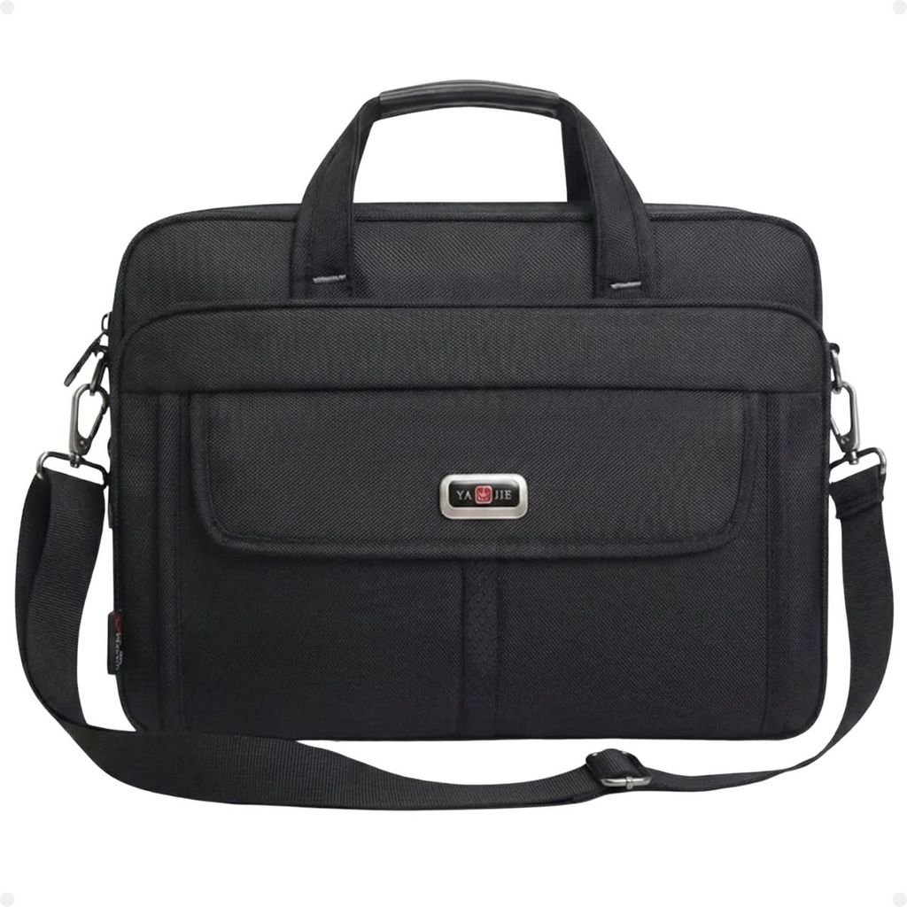 Bolsa Pasta Executiva Nylon Notebook Masculino Feminina Impermeável Reforçada Preta Para Notebook 16