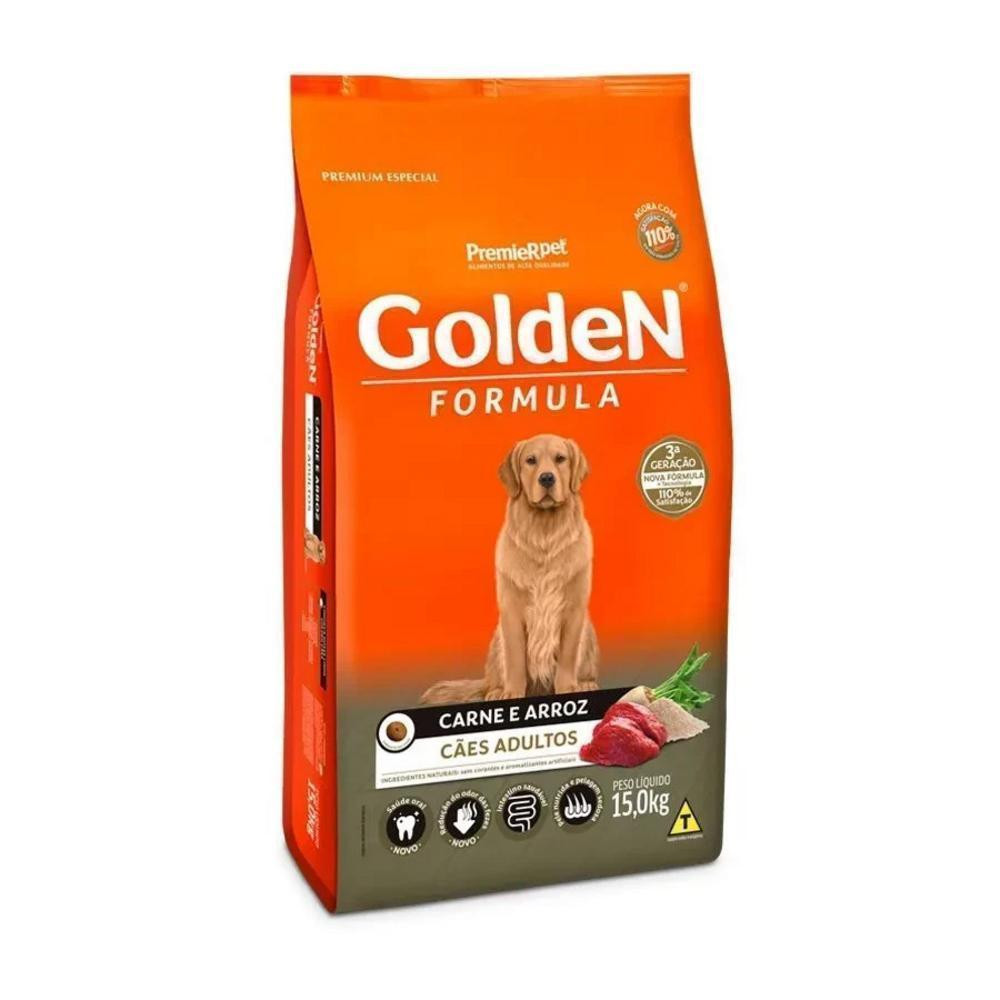 Golden Fórmula Carne e Arroz Cães Adultos 15kg