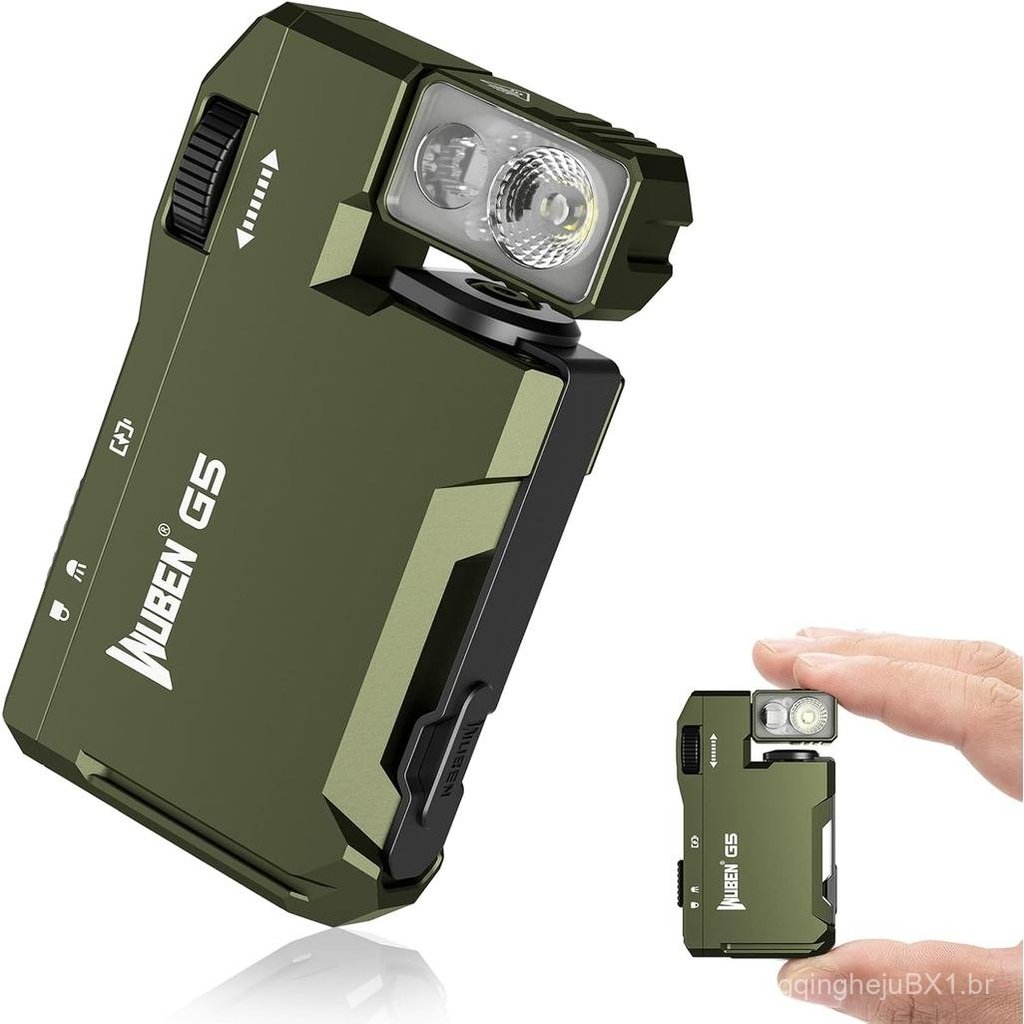 Lanterna Recarregável WUBEN G5 EDC, Lanterna Potente RGB, 400 Lúmens, Mini Lanterna Portátil e Compacta, À Prova d'Água