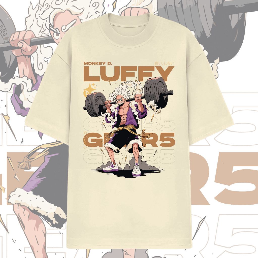 [Premium em Algodão Puro]SG Camiseta OVERSIZED Anime Monkey Luffy Gear 5 Maromba Academia Treino Algodao Unissex
