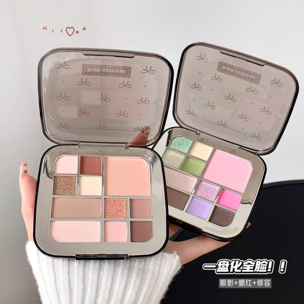 Kakashow piscando paleta de pó integrado sombra luz contorno Blush expandindo cor fosco brilho paleta integrada