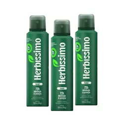 Kit Desodorante Antitranspirante Aerossol Zero Alumínio Herbíssimo Forest 150ml MASCULINO (3 unidades)