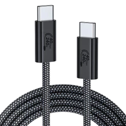 Cabo USB-C 240W 40Gbps USB4 Thunderbolt 4 8K Gen3x2 E-Marker 2mts