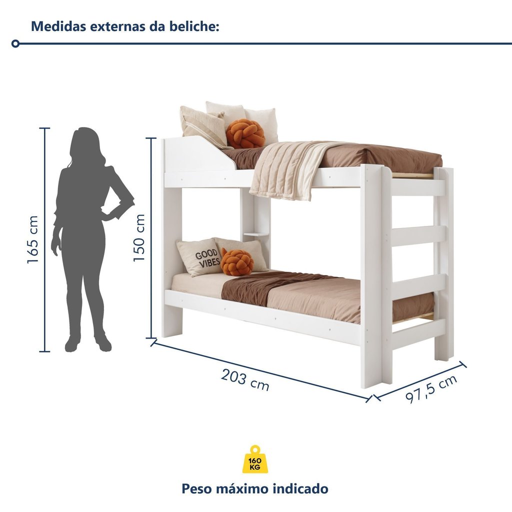 Beliche Solteiro Siena Espresso Móveis Branco