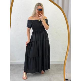 Vestido Feminino Maguinha Longo Camadas Serena Tecido Duna Tendencia Lançamento 2026