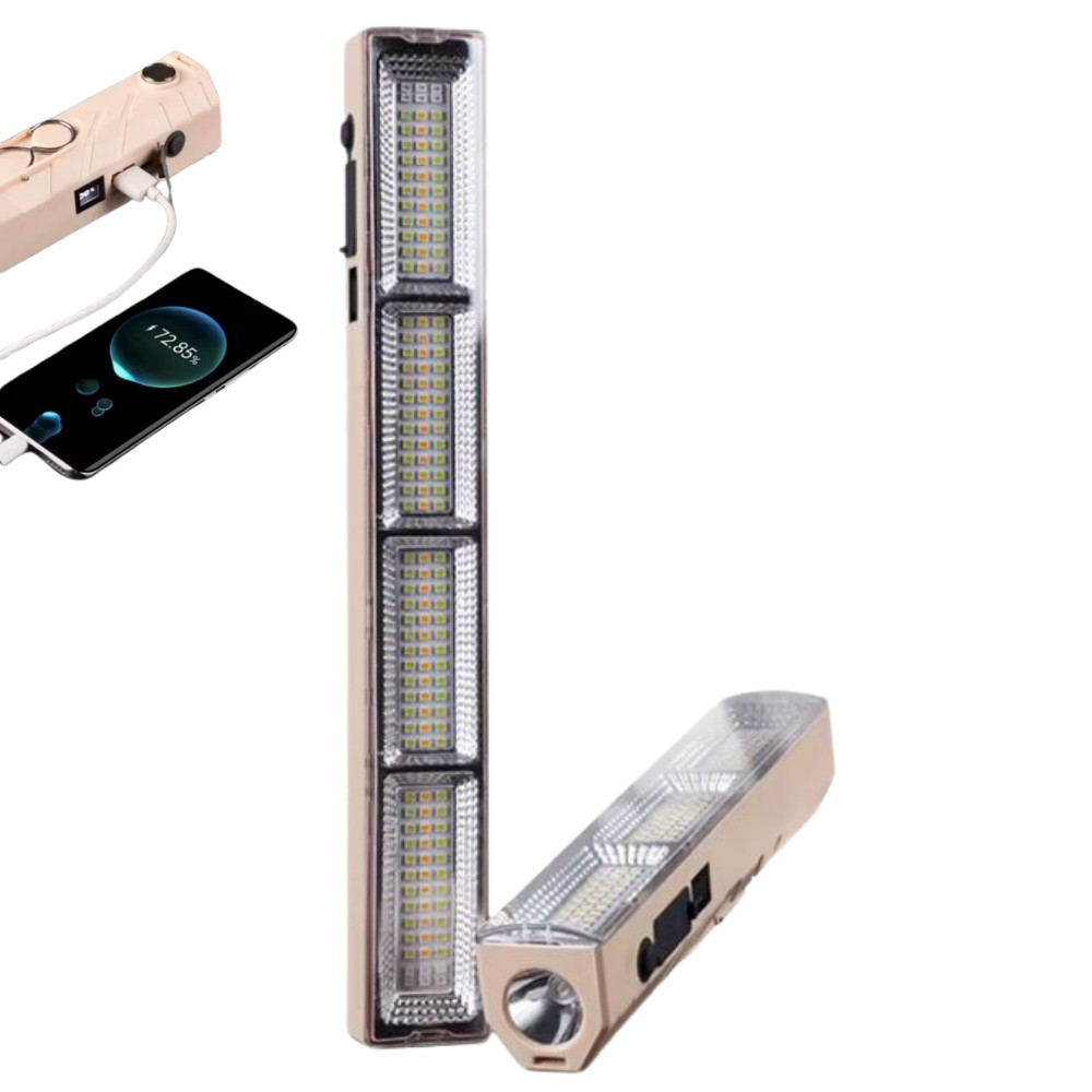 Lâmpada Led Tubo 400w  Emergência Camping Lampião Pesca Barraca Lanterna 41cm Luminoso Recarregável