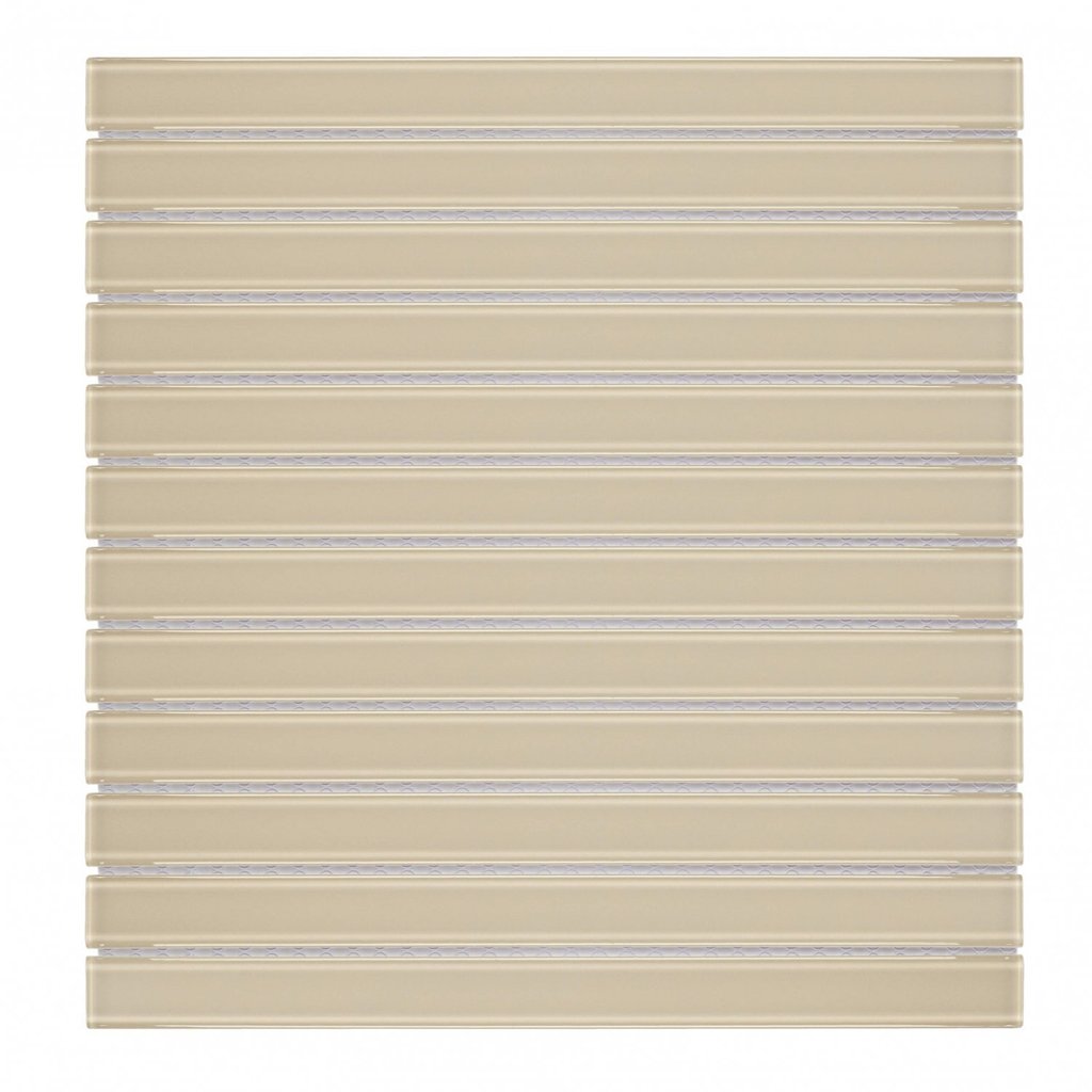 Pastilha de Vidro Lisa de 30cm X 30cm Rende  Glass Mosaic Bege Claro