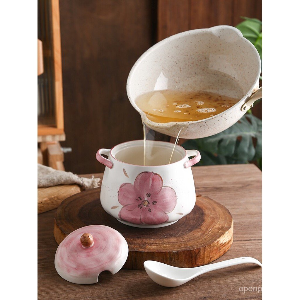 Pote de cerâmica resistente a altas temperaturas, estilo japonês, para armazenar banha, pote de cozinha, pote de sal dom