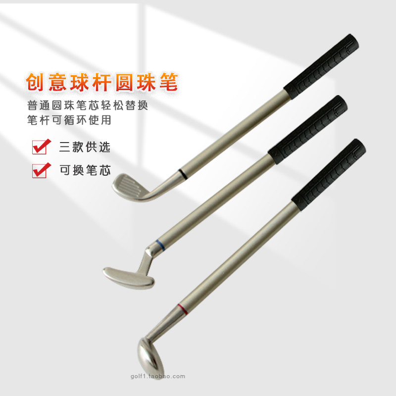 Novo presente de golfe caneta clube caneta esferográfica criativo Mini clube caneta de ferro caneta de madeira Putter 3