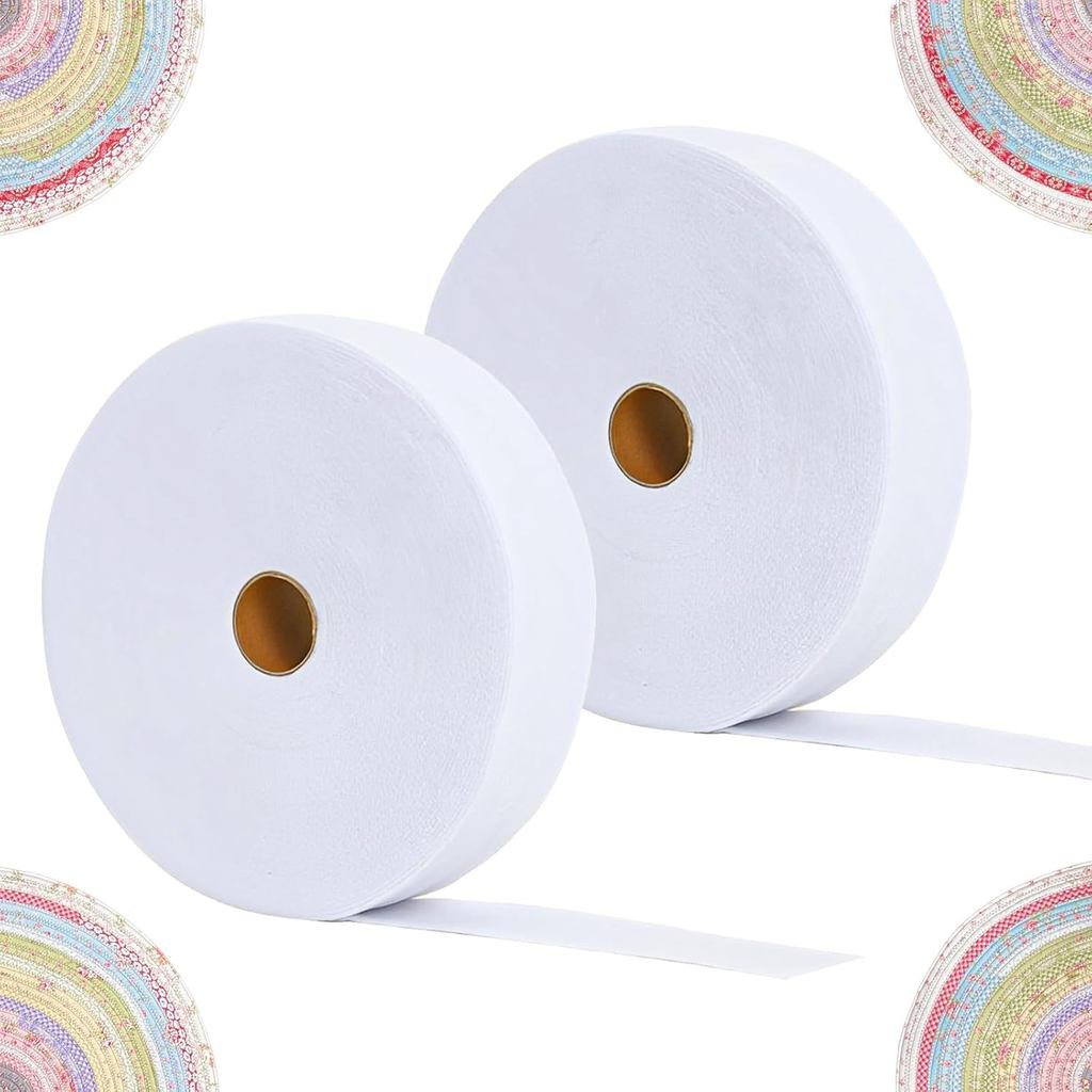 Manta de enchimento Jelly Roll, tiras de enchimento de mistura de algodão de 2 1/4 polegadas, 2 rolos com 70 jardas no t