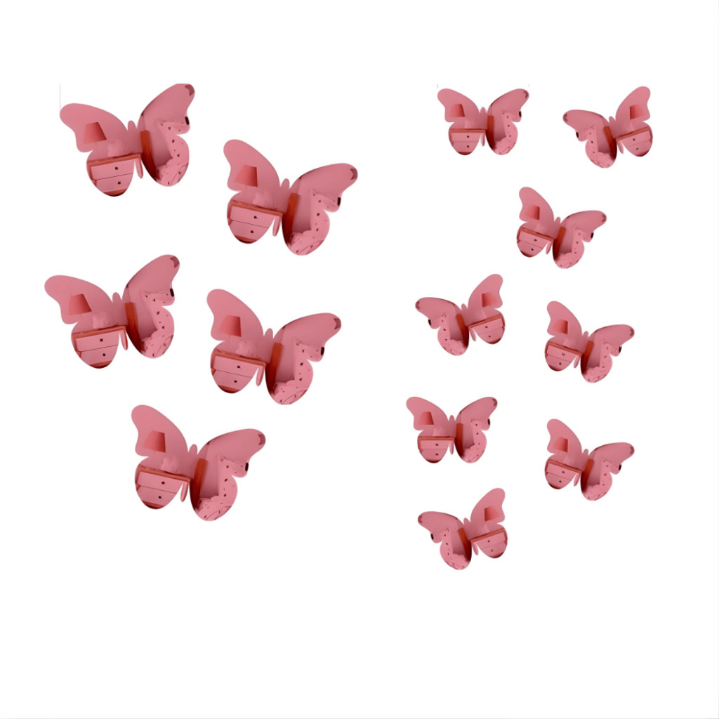 Kit Borboletas Decorativas Acrílico Espelhado 2mm Com Fita Dupla Face