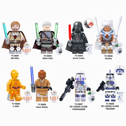 Darth Vader C3PO Figuras Space Wars Mace Windu Bloco Brinquedos Presente TV6101