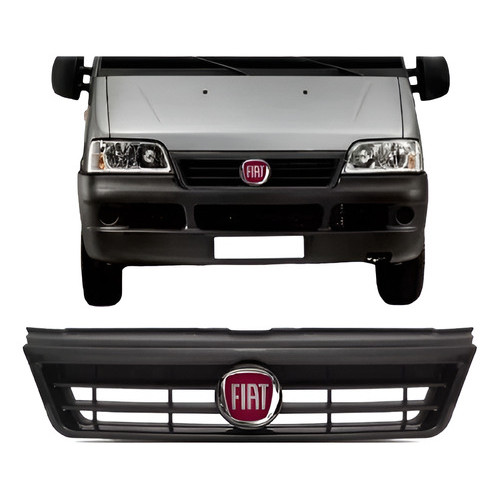 Grade Do Radiador Ducato 2004 A 2013 Friso Preto Com Emblema