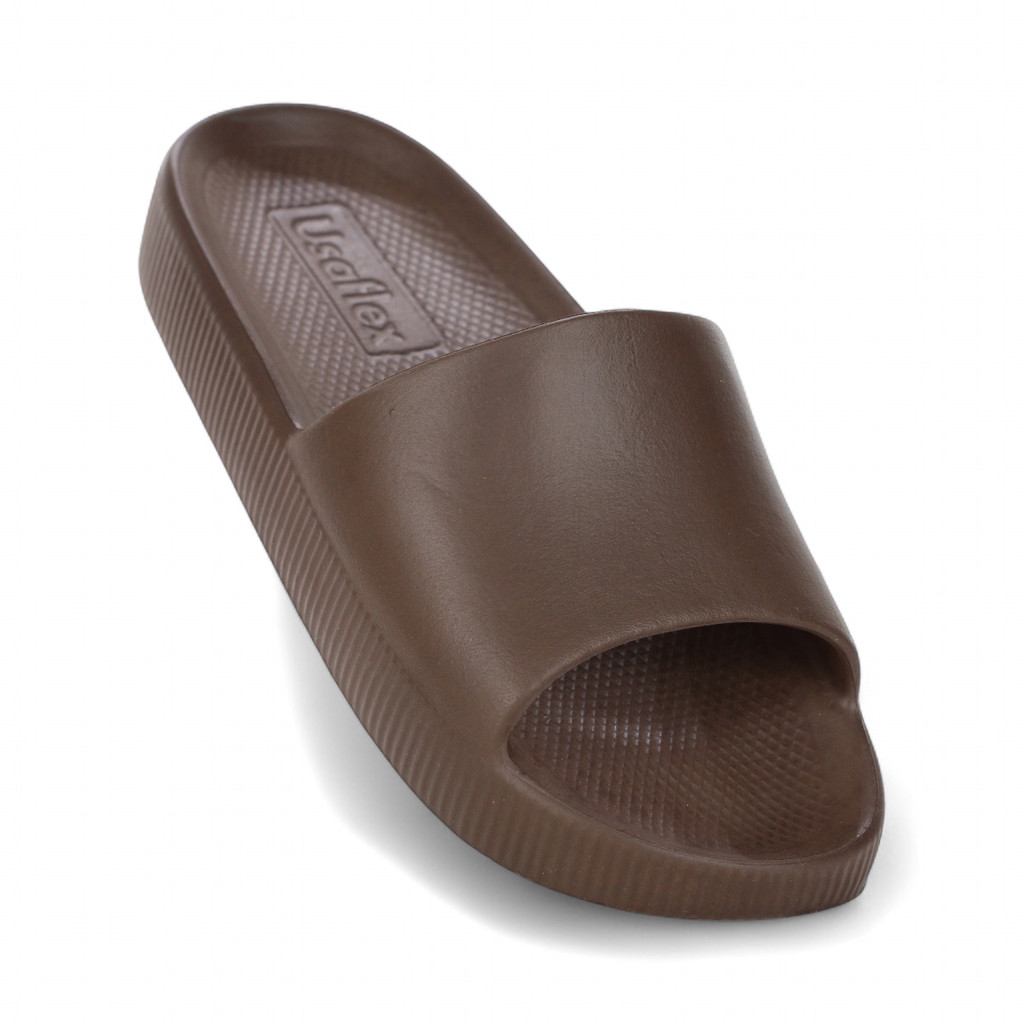 Chinelo Usaflex Slide Poofy Plataforma EVA Marrom - Feminino