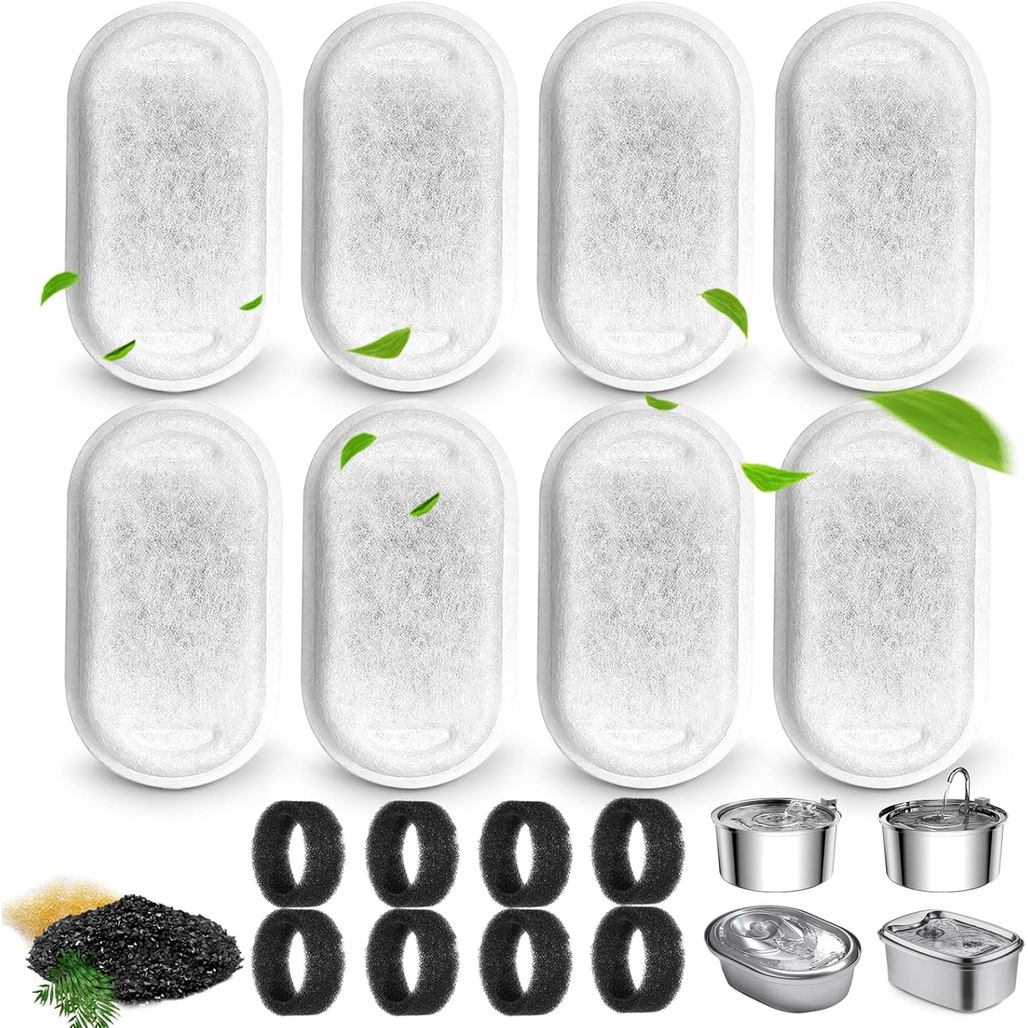 4 Pcs/8 Filtros De Fonte De Água Para Gatos 108/3.2L E 67 Onças/2L Substituição De Filtro Dispensador Animais De Estimaç
