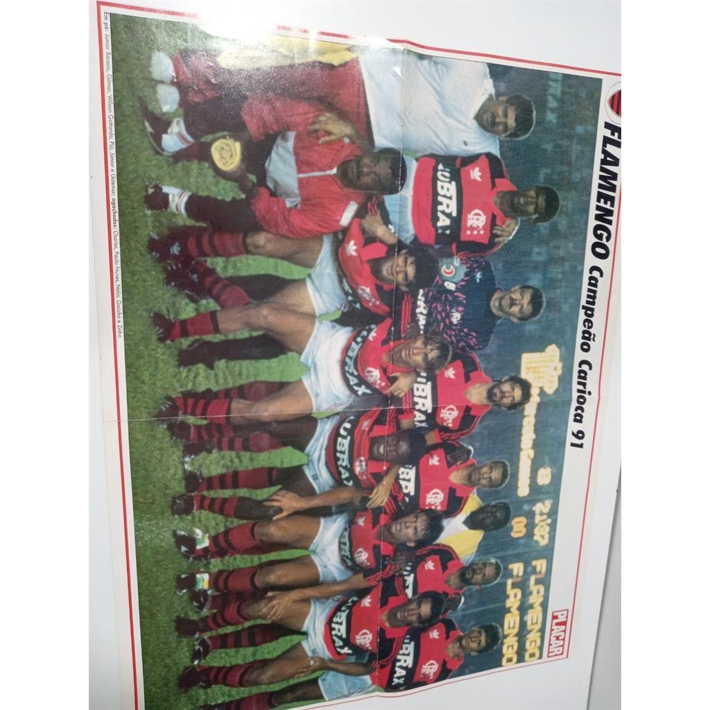 Poster Placar Campeões 1991 - Flamengo - São Paulo - Atlético Mineiro autor Placar - Flamengo - São Paulo - Atlético Min