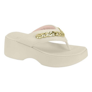 Tamanco Feminino Moleca 5503.117 Corrente Fashion Confort Original Platafroma Ultraleve Anabela Moda