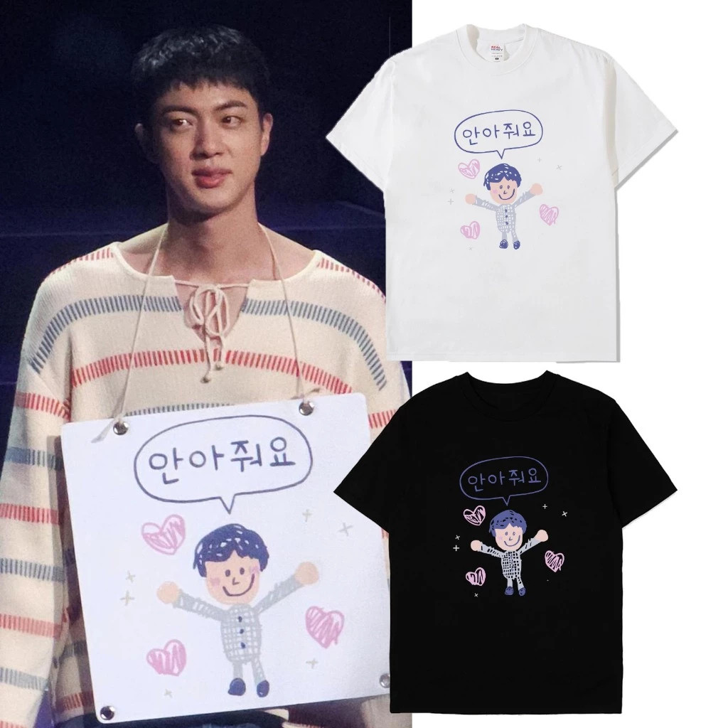 camiseta bassica Lengan Pendek KPop Bangtan JIN 1000 pelukan JIN kpop bts arte show brasil