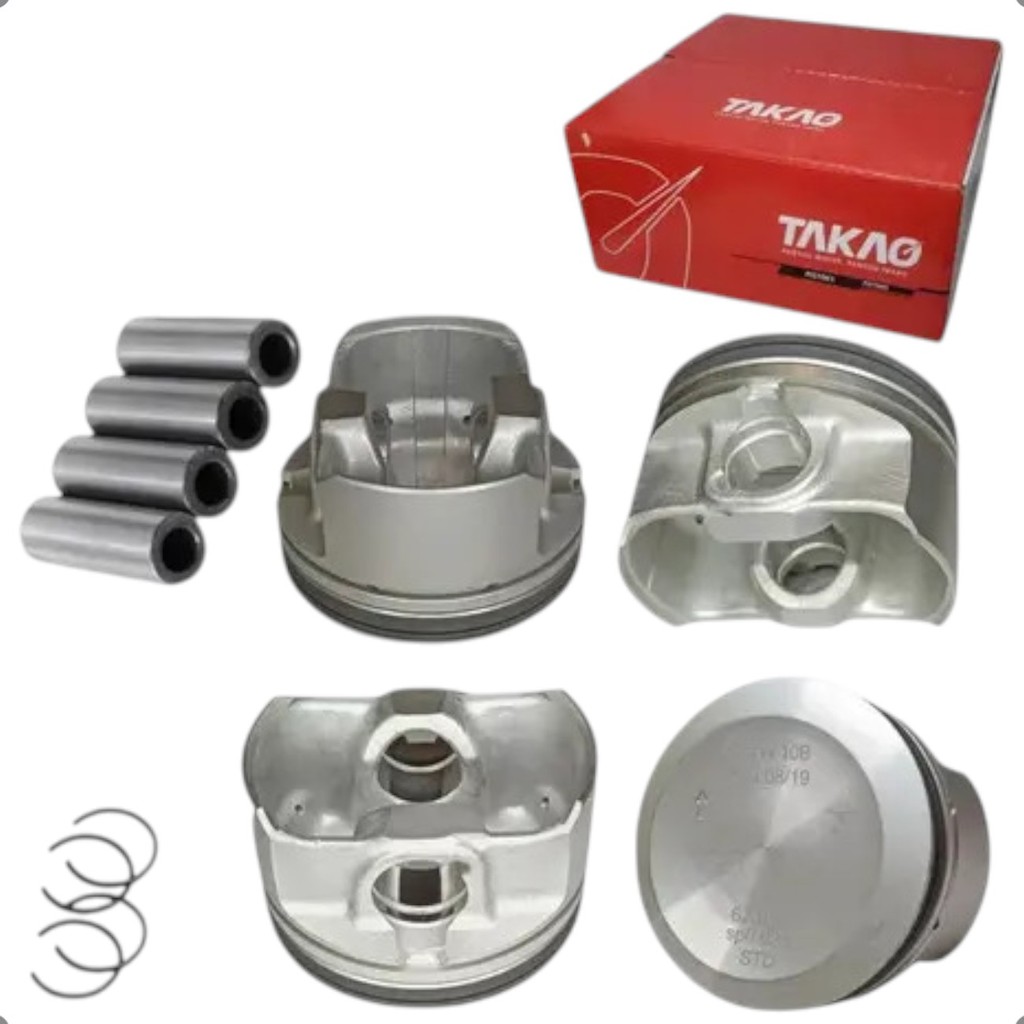Jogo Pistão Do Motor Takao Volkswagen Voyage Fox Gol G4 G5 G6 1.0 8v EA111 2008 a 2018
